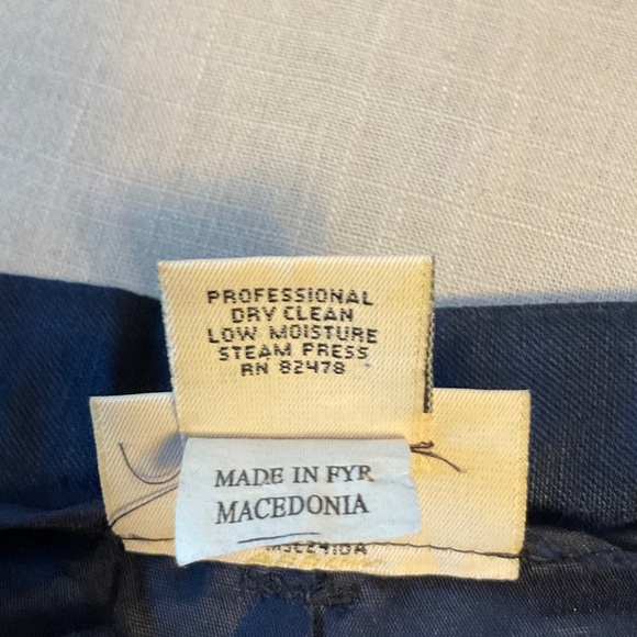 Elegant Navy Women's Straight Leg Pants - Picture 4 of 4